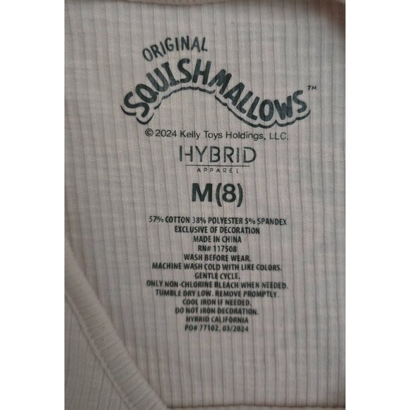 Original Squishmallows Hybrid Womens Tee Pink M Ribbed Short Sleeve - Picture 2 of 2